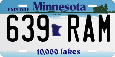 MN license plate 639RAM