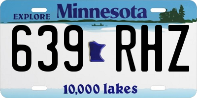 MN license plate 639RHZ