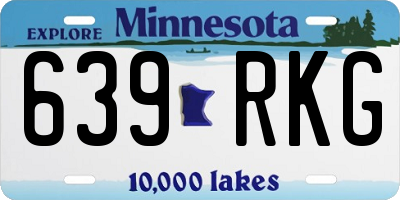 MN license plate 639RKG
