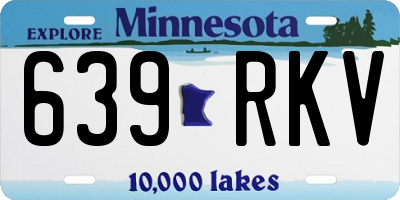MN license plate 639RKV
