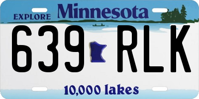 MN license plate 639RLK