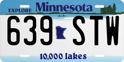 MN license plate 639STW