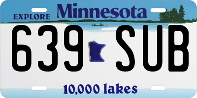 MN license plate 639SUB