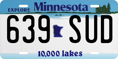 MN license plate 639SUD