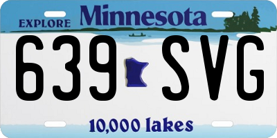 MN license plate 639SVG