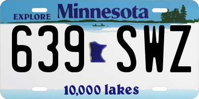 MN license plate 639SWZ