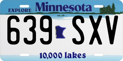 MN license plate 639SXV