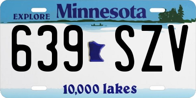 MN license plate 639SZV