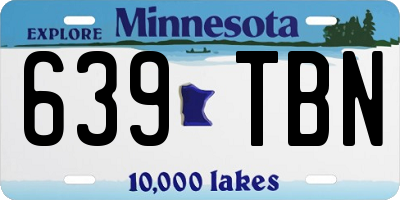 MN license plate 639TBN