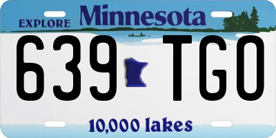 MN license plate 639TGO