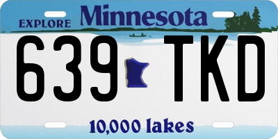 MN license plate 639TKD