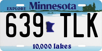 MN license plate 639TLK