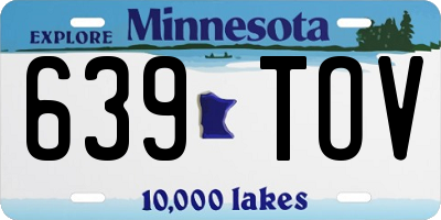 MN license plate 639TOV