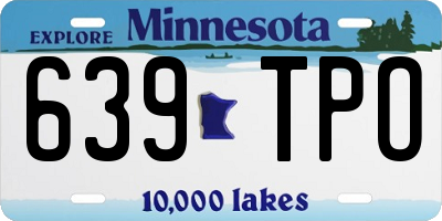MN license plate 639TPO