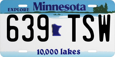 MN license plate 639TSW