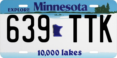 MN license plate 639TTK