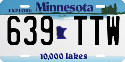 MN license plate 639TTW