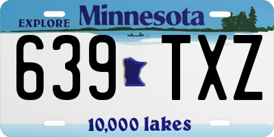 MN license plate 639TXZ