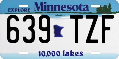 MN license plate 639TZF