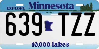 MN license plate 639TZZ