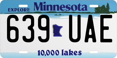 MN license plate 639UAE