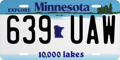 MN license plate 639UAW