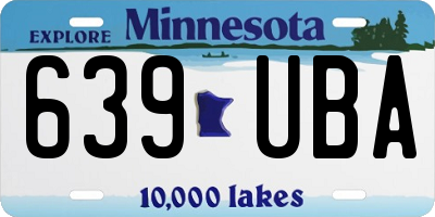 MN license plate 639UBA