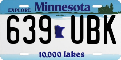 MN license plate 639UBK
