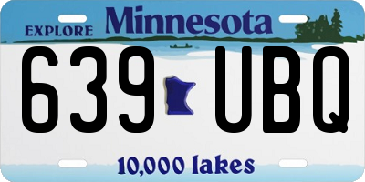 MN license plate 639UBQ