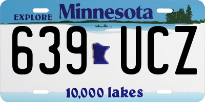 MN license plate 639UCZ