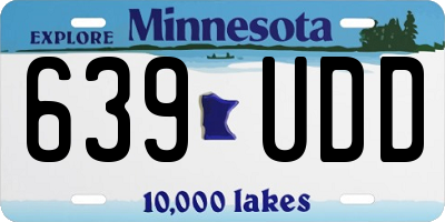 MN license plate 639UDD