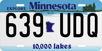 MN license plate 639UDQ