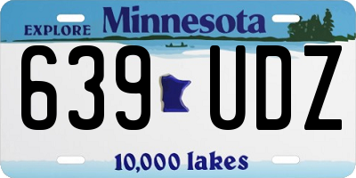 MN license plate 639UDZ