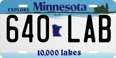 MN license plate 640LAB