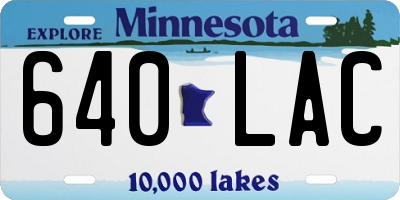 MN license plate 640LAC