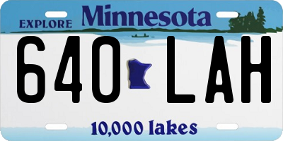 MN license plate 640LAH