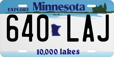 MN license plate 640LAJ