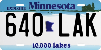 MN license plate 640LAK