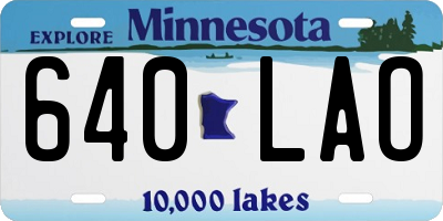 MN license plate 640LAO