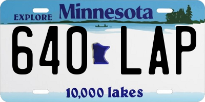 MN license plate 640LAP