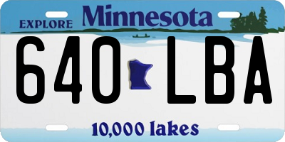 MN license plate 640LBA