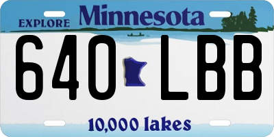 MN license plate 640LBB