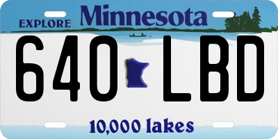 MN license plate 640LBD