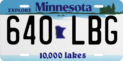 MN license plate 640LBG