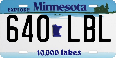MN license plate 640LBL