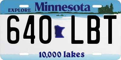 MN license plate 640LBT
