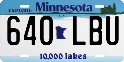 MN license plate 640LBU