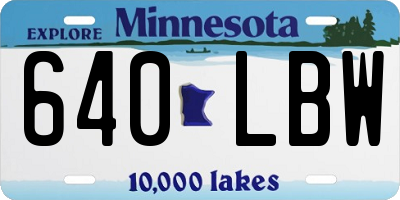 MN license plate 640LBW