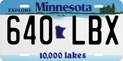 MN license plate 640LBX