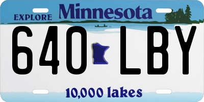 MN license plate 640LBY